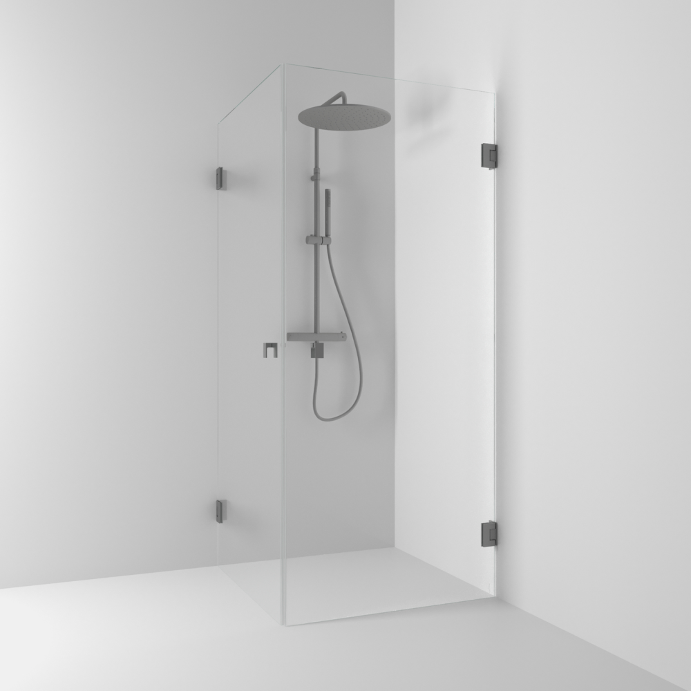 HÖRNDUSCH SVEDBERGS 180GR RAK BL SVART KLAR 80X200X80CM