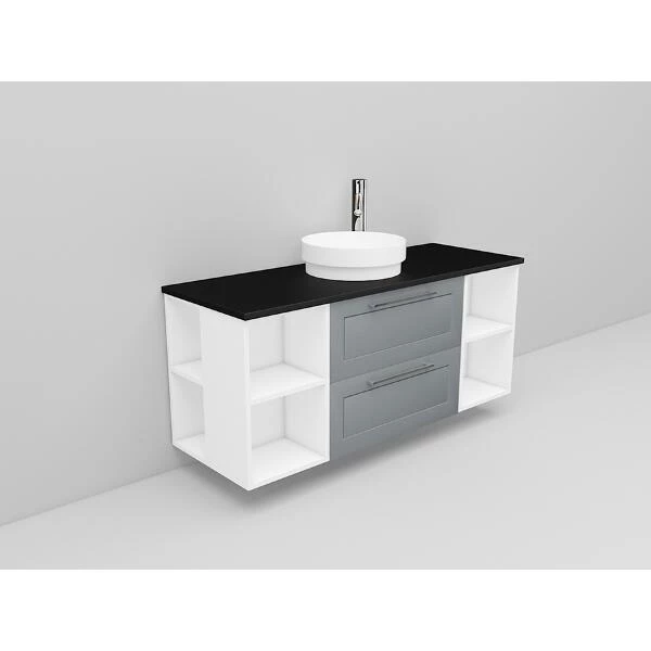 Badrumsmöbel Flexline Modell 183 120cm, Vit, Grå, Ram | Stuvbutiken