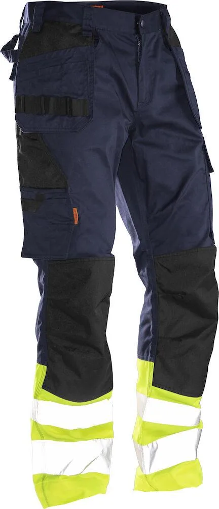 Jobman 2513 Arbetsbyxa orange/svart, varsel, klass 1 Orange/Svart