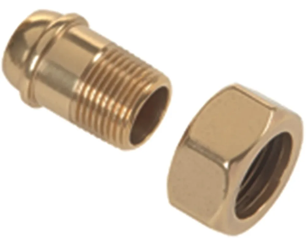 MMA 4161207 Nippel rak, till radiatorventil, med mutter DN 15