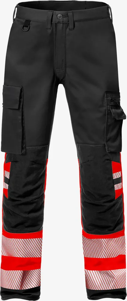 Fristads 127731-396 Arbetsbyxa varsel, svart/röd D88
