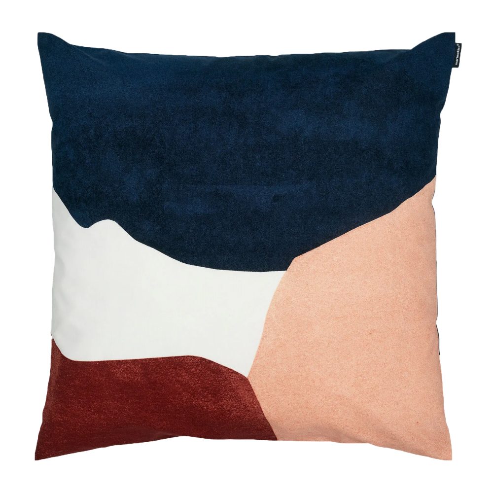 Pyykkipäivä kuddfodral 50x50 cm, Vit-blå-brun