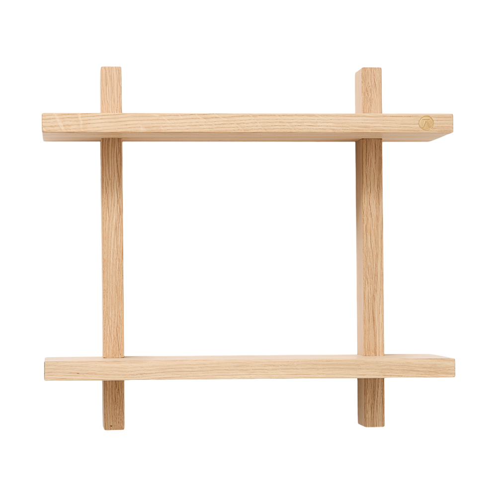 Treat vägghylla dubbel, Oak, 34x12x34 cm
