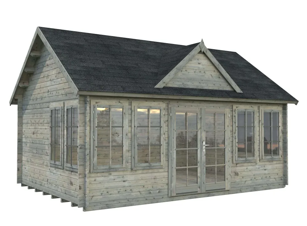 Palmako Claudia Stuga 20,1 m²/inv. 19,4 m², grå impregnerad