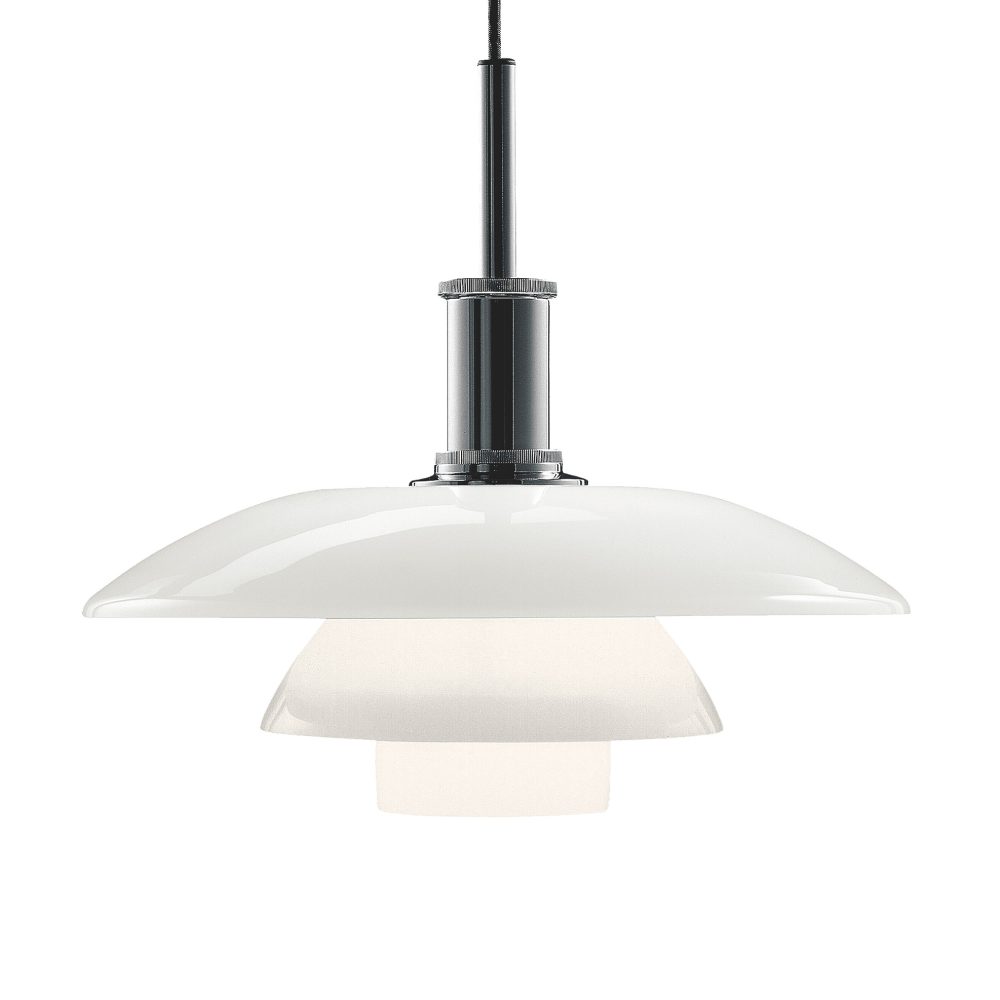 PH 4½-4 opalglas pendel, Krom