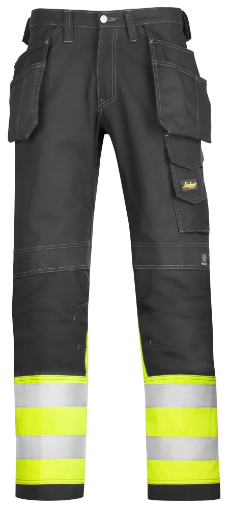 Snickers Workwear 3235 Arbetsbyxa varsel, gul/svart C146