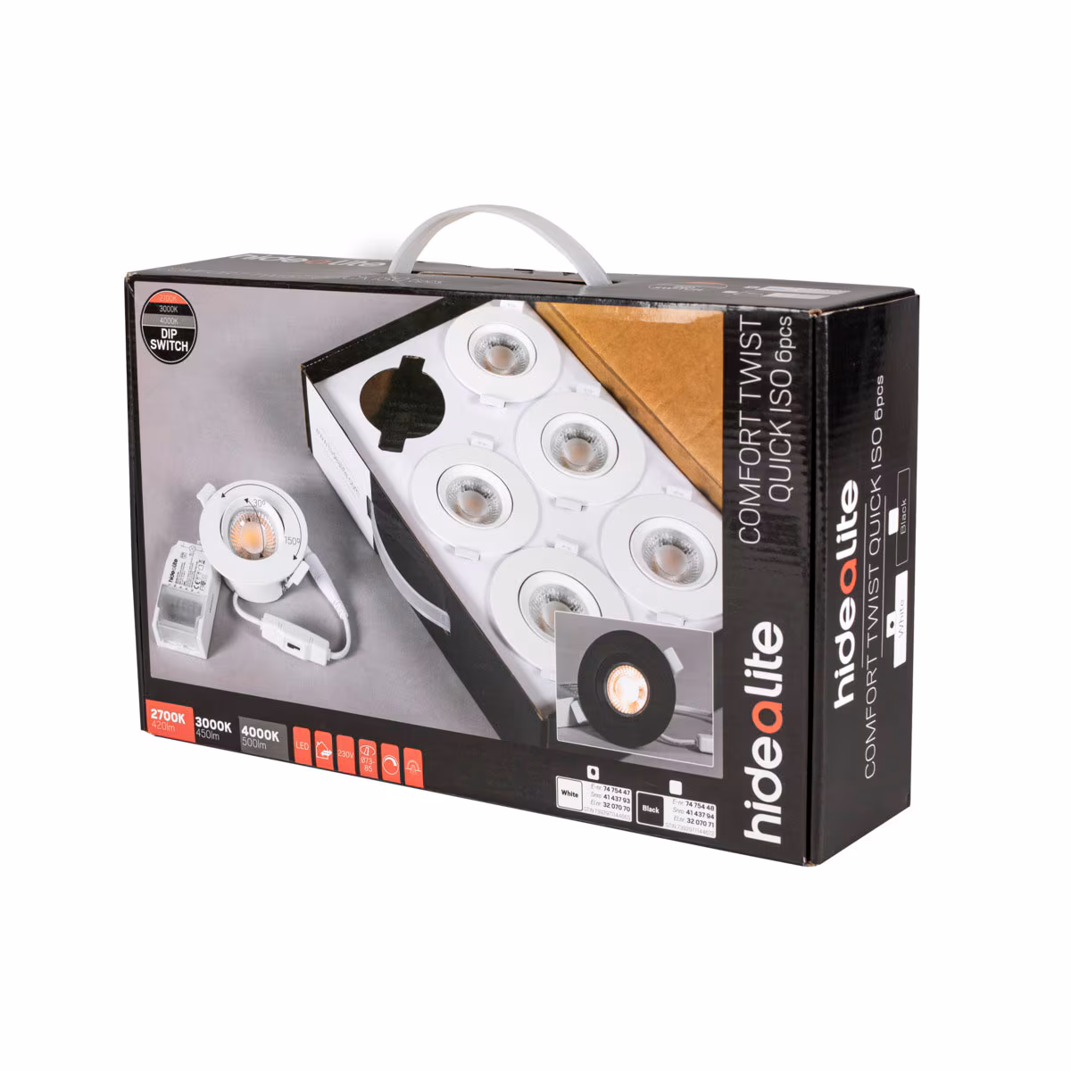 Kjøp Hide a lite Downlight Comfort Twist Quick ISO, hvit, 6-pakke