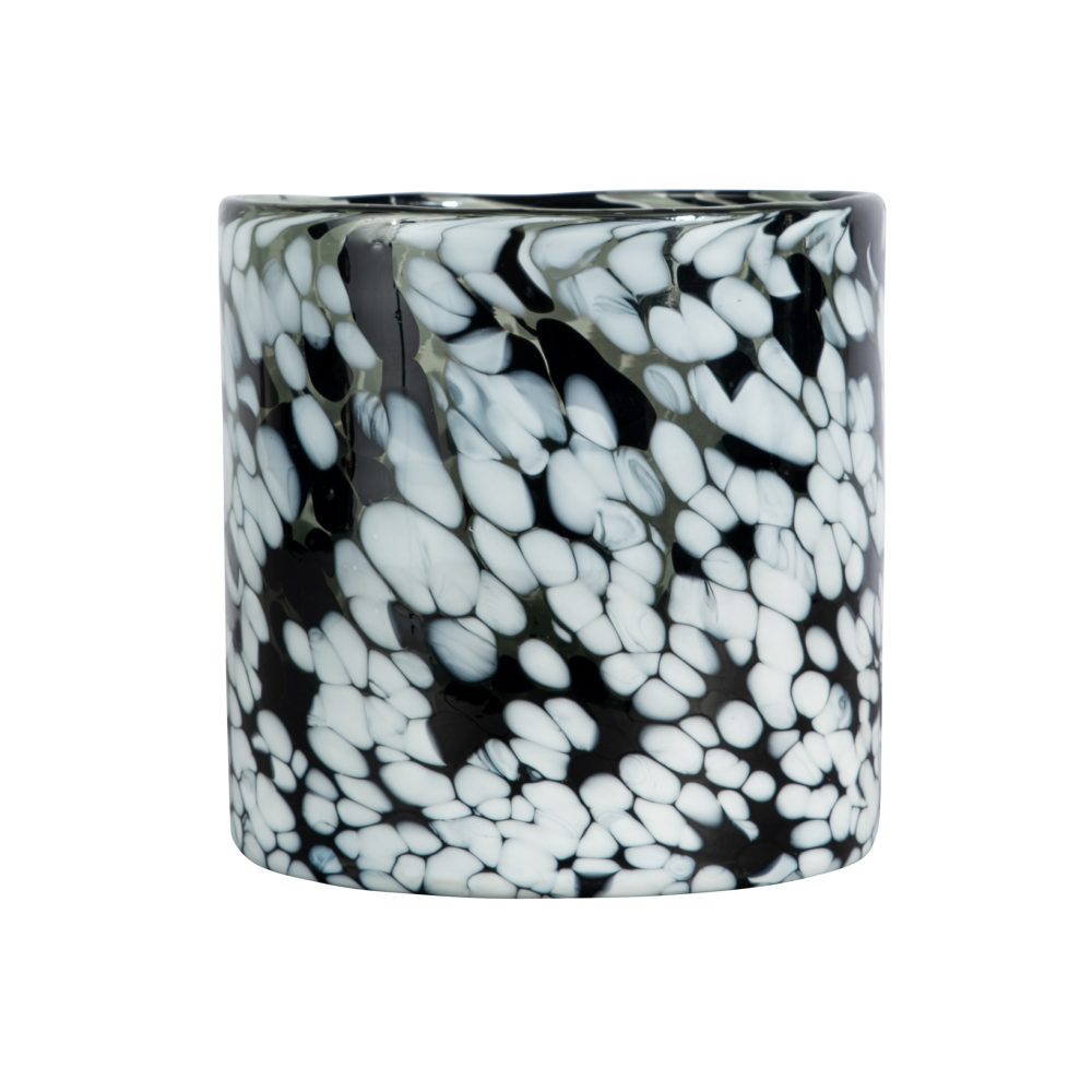 Calore ljuslykta M Ø15 cm, Black-white