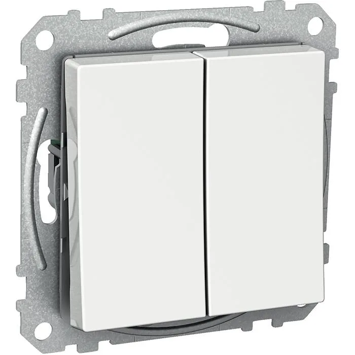 Schneider Electric Exxact WDE002117 Strömbrytare fyrkantig vippa, med klor, vit Kron