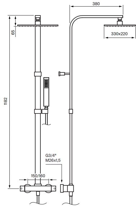 Takdusch Les8300 Ed2 Krom, 160mm | Stuvbutiken