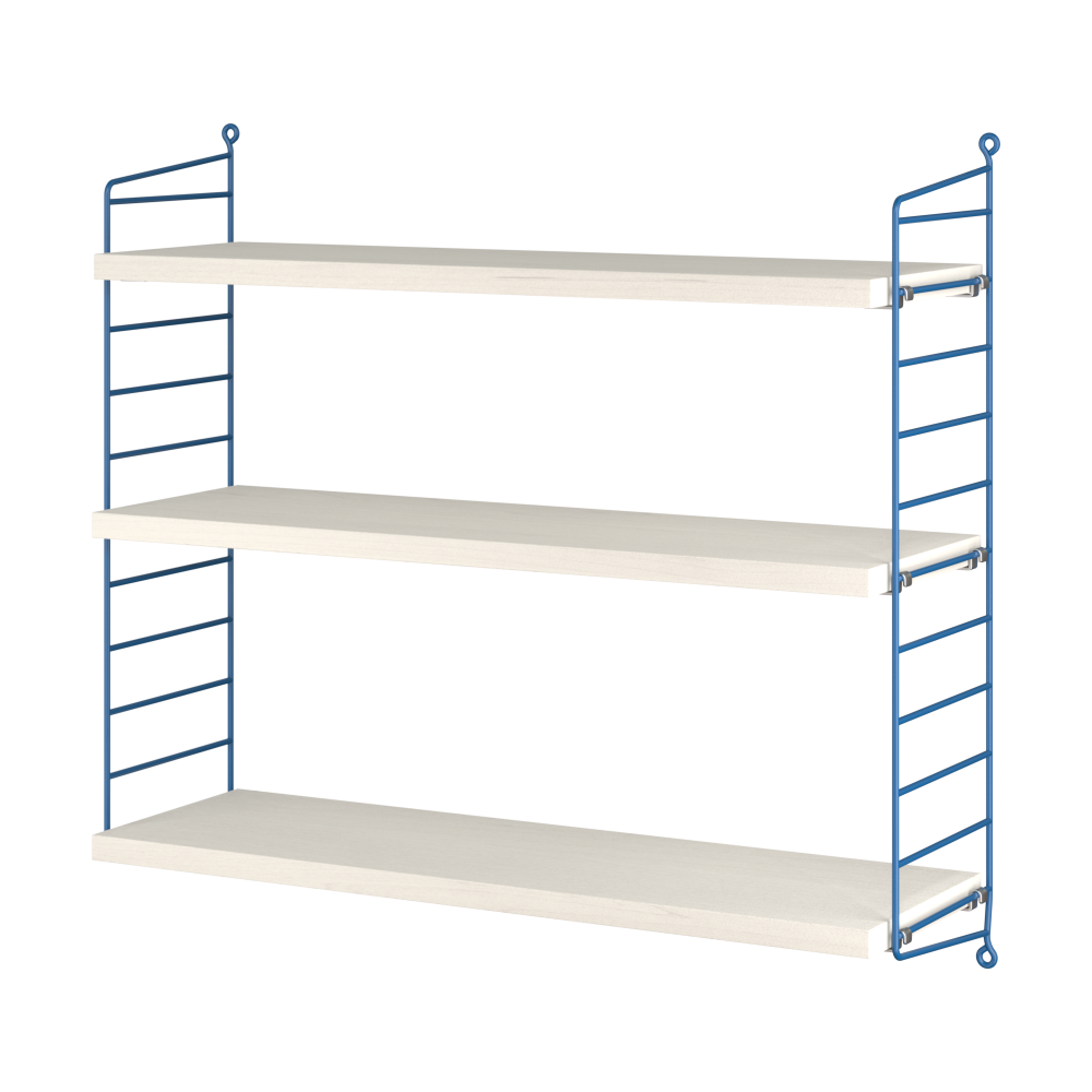 String 1949-2024 hylla Limited Edition 60x60x20 cm, Blue/white oiled pine