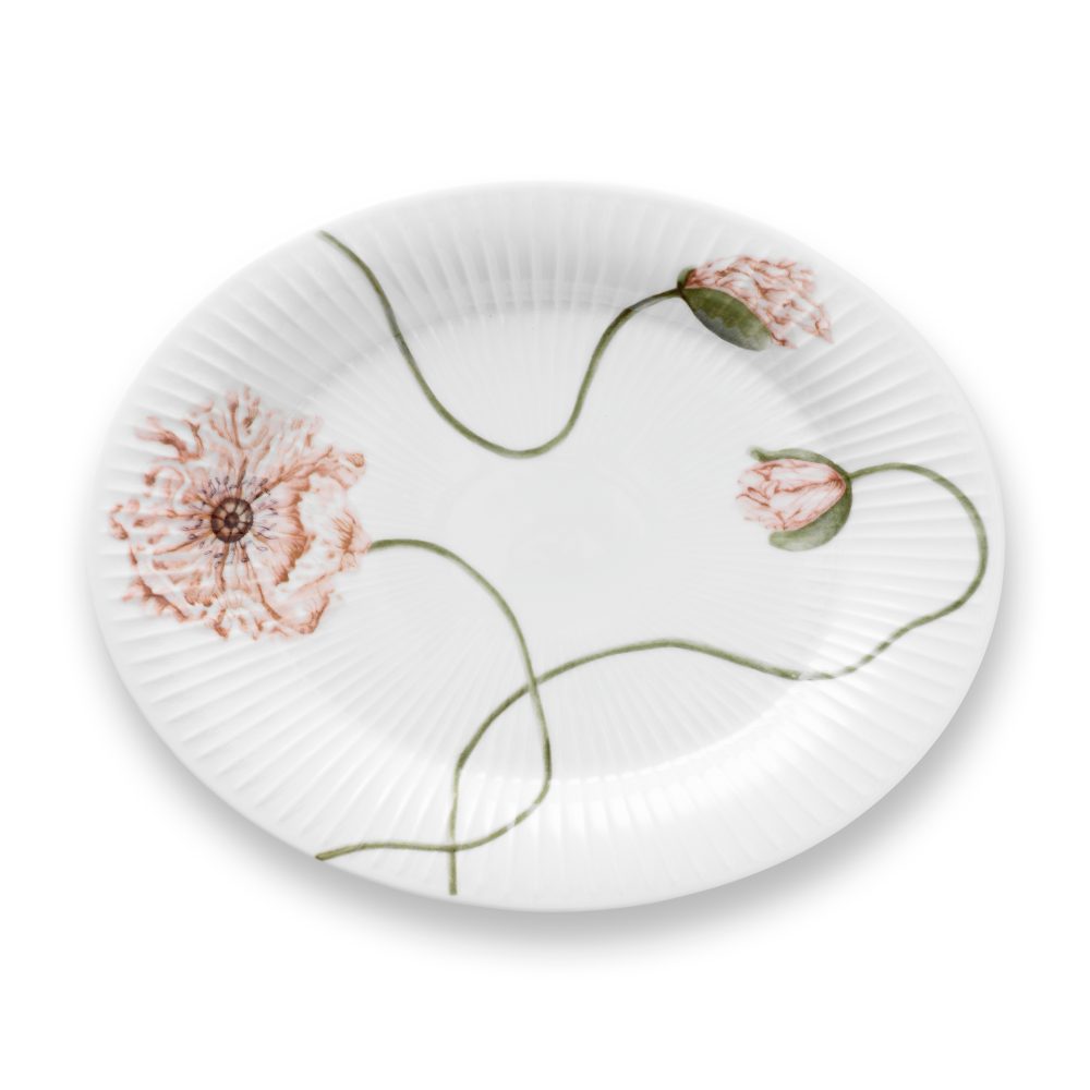Hammershøi Poppy ovalt fat 22,5x28,5 cm, Vit