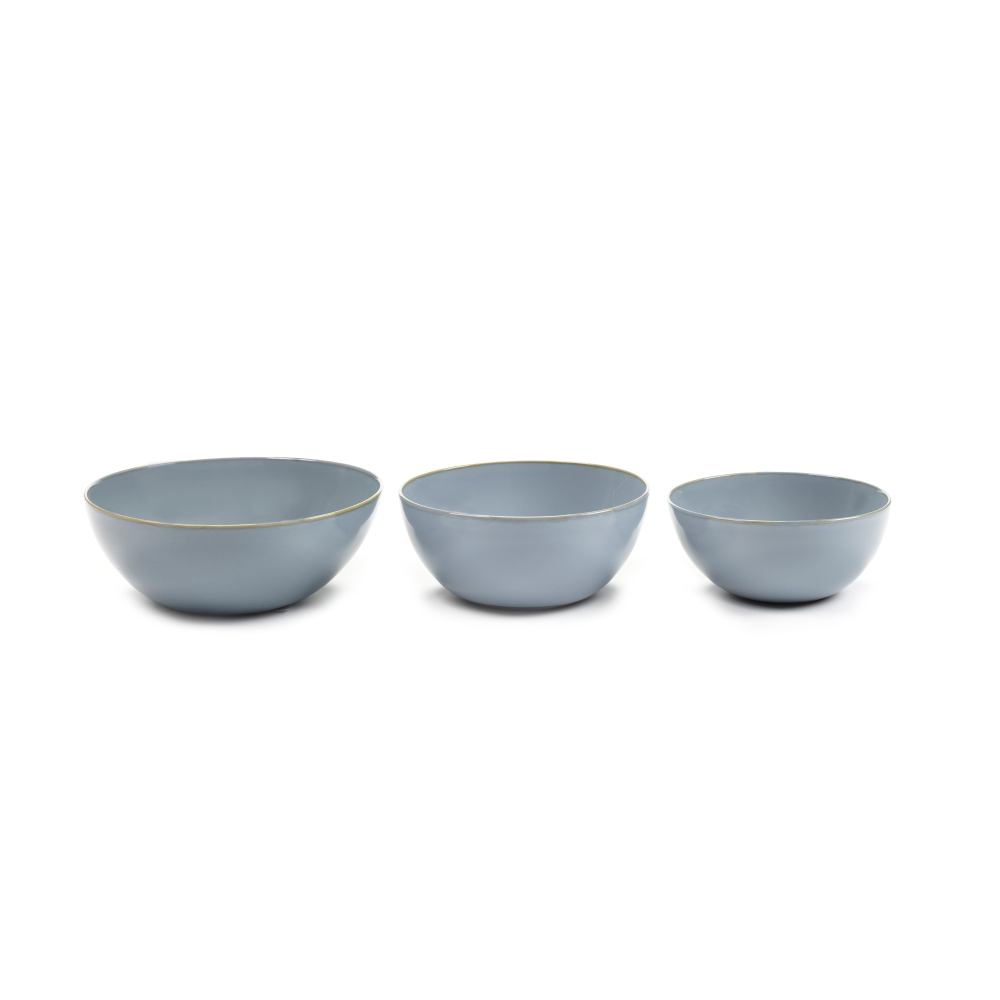 Terres de Rêves apero skål 3 delar, Smokey blue