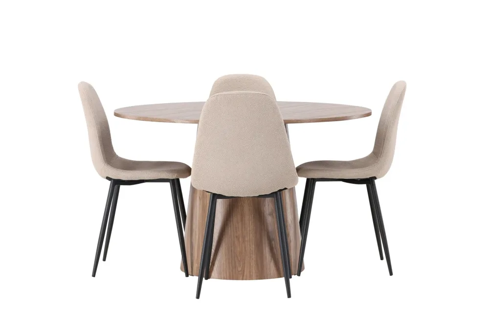 Lanzo Matgrupp 120 cm Rund med 4 Polar Stolar