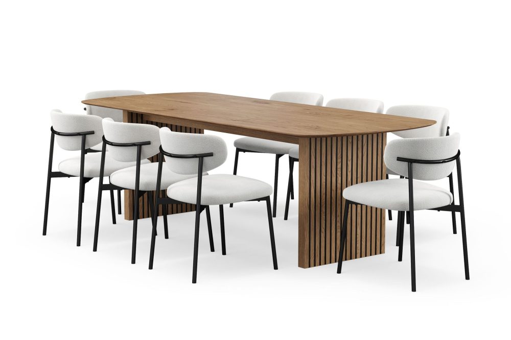 Richeto Matbord 240 cm med 8 Lucy Matstolar
