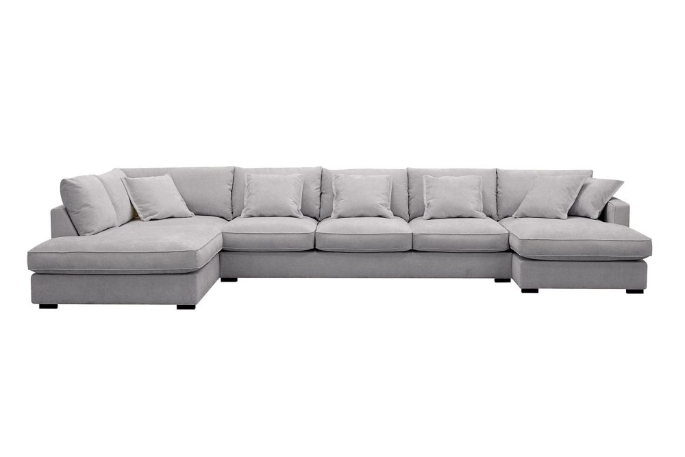 Rossita Lyx 6-sits Vänstervänd U-formad Extra djup Soffa med Divan och Schäslong i Chenille