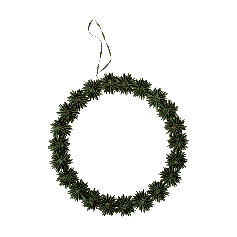 Paper flake wreath dekorationskrans Ø35 cm, Green