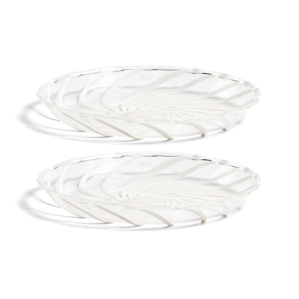 Spin fat Ø11 cm 2-pack, Klar-vit rand