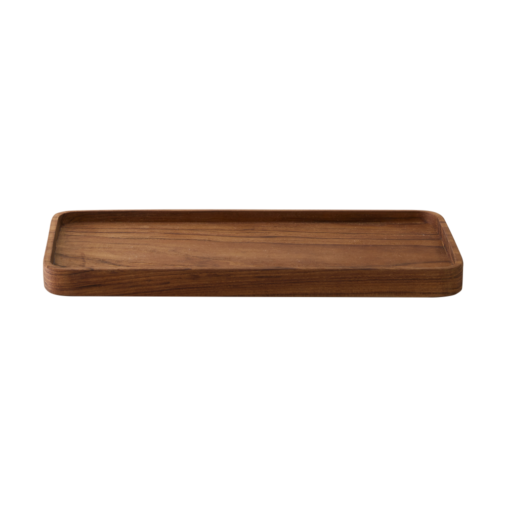 Teak serveringsbricka 12,5x27,5 cm, Brun
