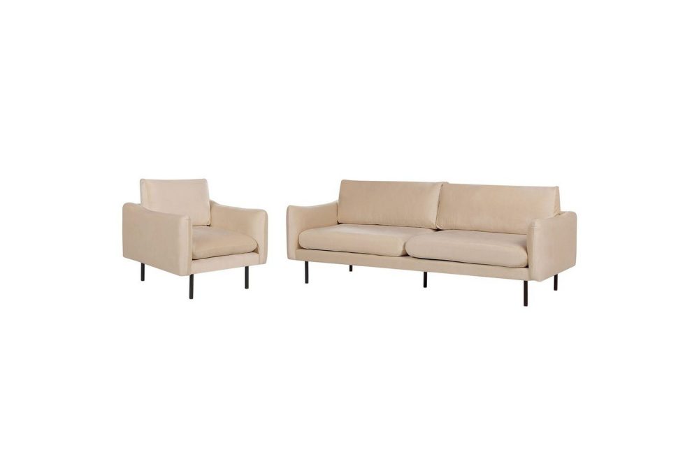 Soffgrupp Vinterbro Beige/svart, Sammet