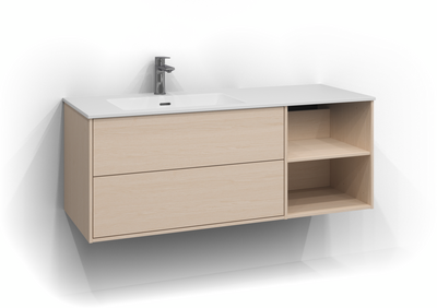 TVÄTTSTÄLLSSKÅP SVEDBERGS EPOS PLAN VIT ASK 2+0L ÖPPEN 120X45,3X45CM VÄ