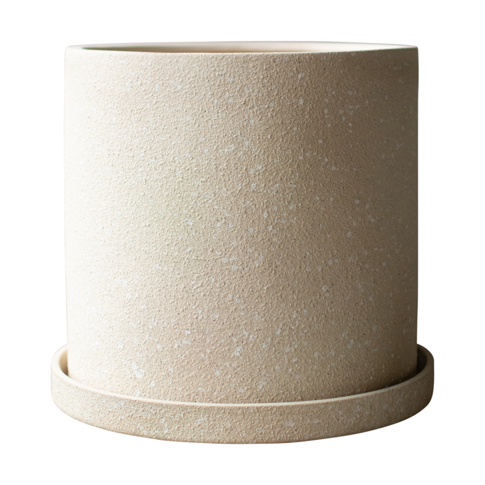 Grow kruka Ø30 cm med fat, Creme structure