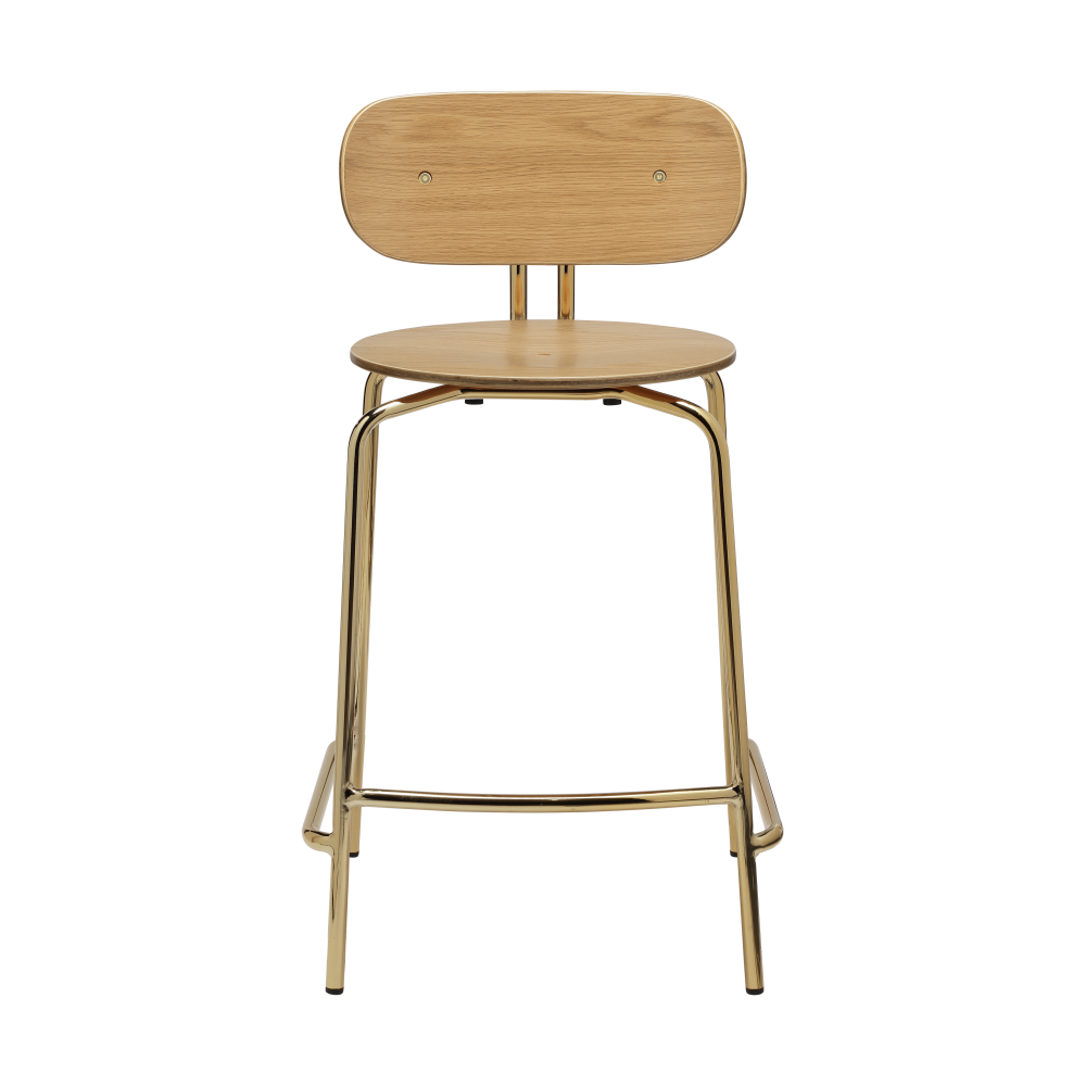 Curious barstol 65 cm, Oak-brass