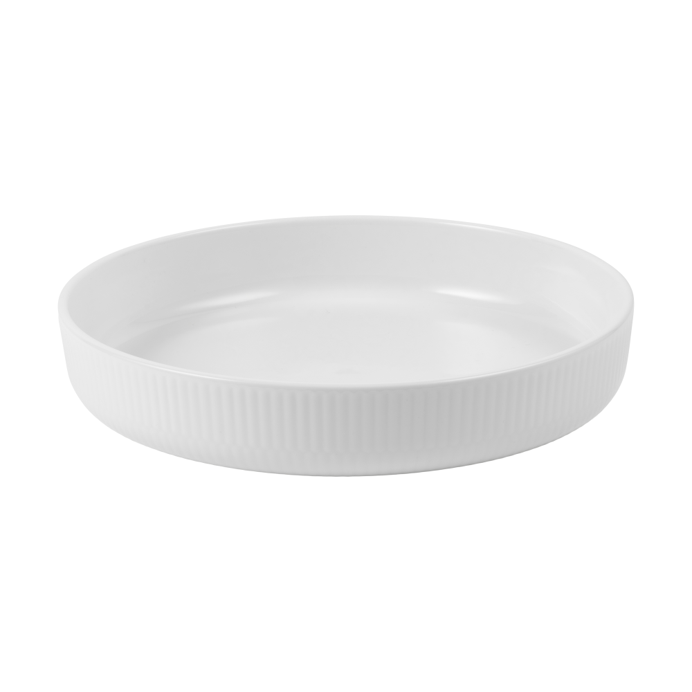 White Fluted ugnsform Ø27 cm, White
