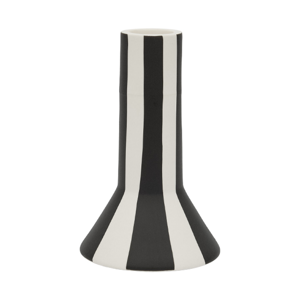 Toppu ljusstake hög 11 cm, White-black
