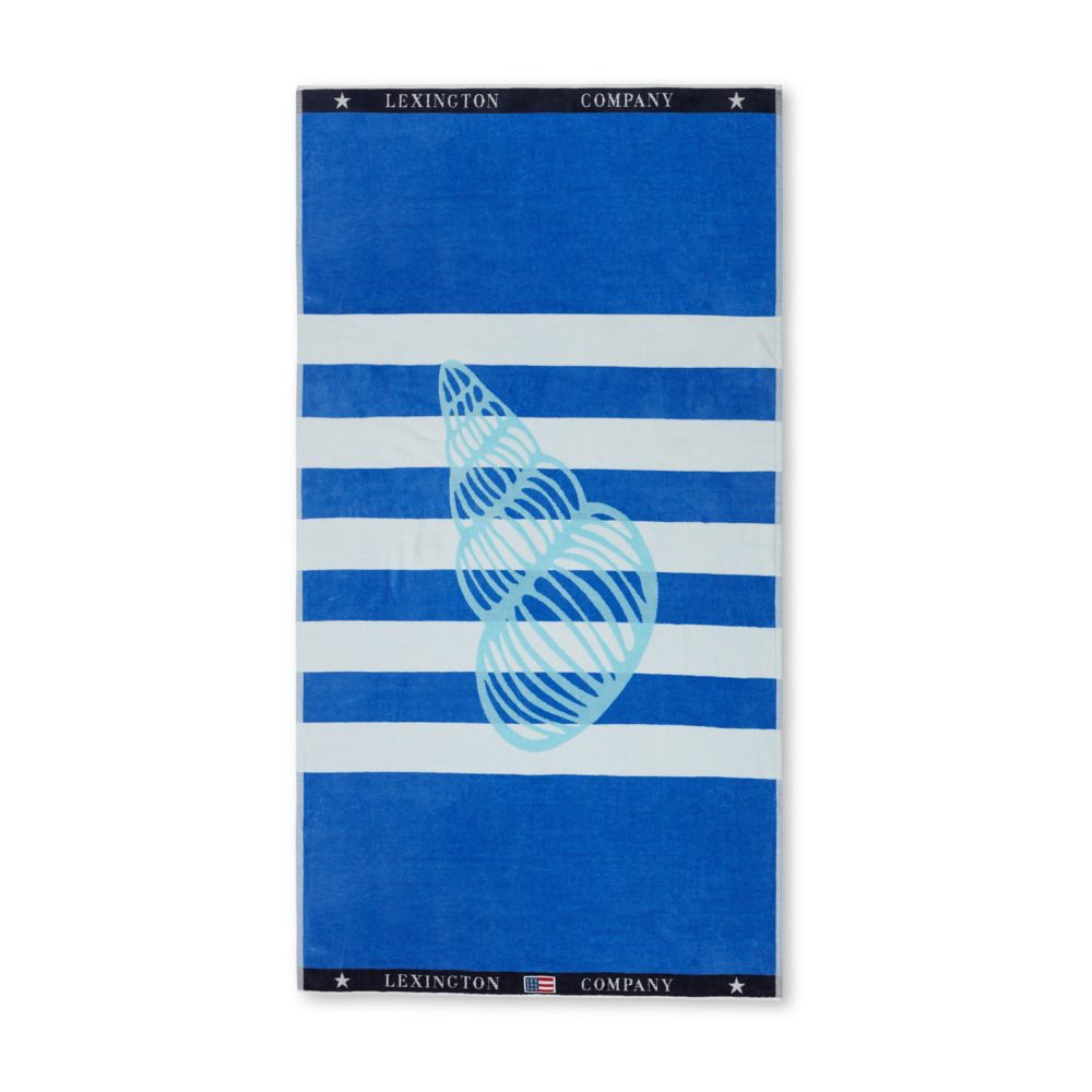 Graphic Cotton Velour badlakan 100x180 cm, Blue-white