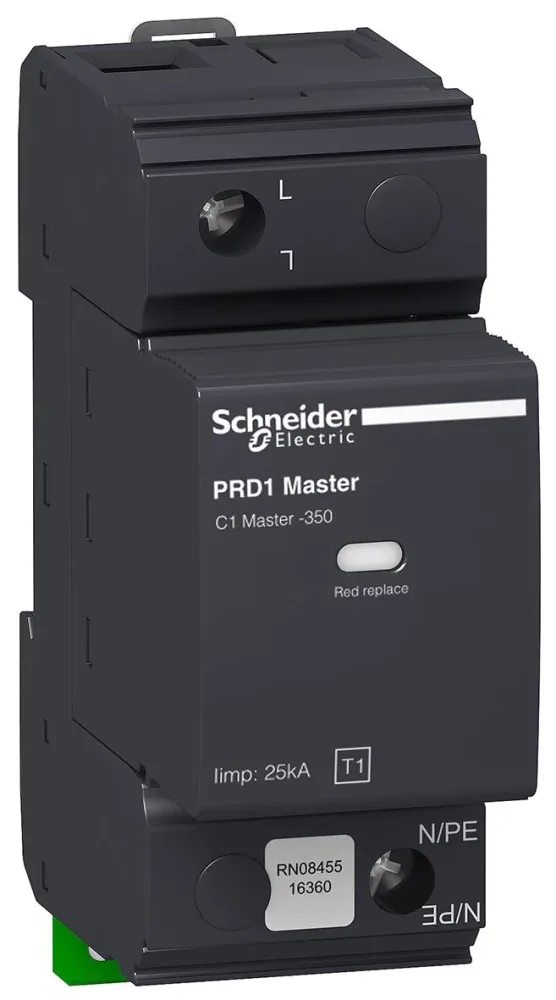 Schneider Electric 16363 Överspänningsskydd mot åska, PDR1 Master 2.5 kV, 3 ledare