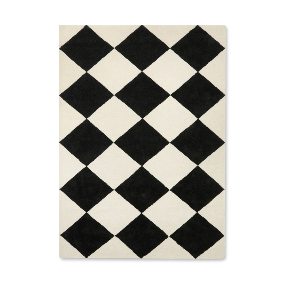 Tenman ullmatta 250x350 cm, Black-white