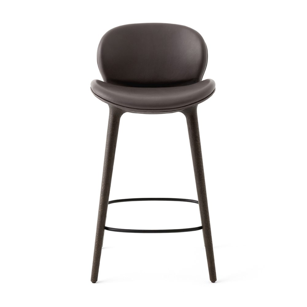 Vipp465 Lodge barstol, Dark oak-dark brown leather