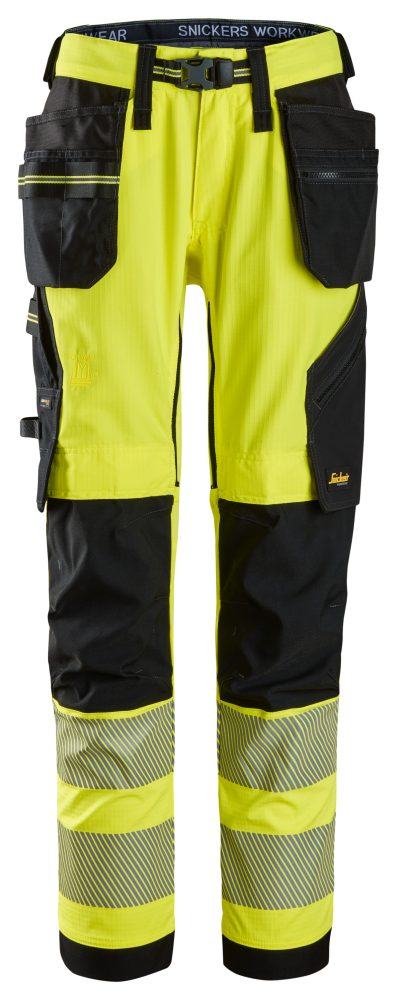 BYXA SNICKERS WORKWEAR 6943 STR VARSEL KL 2 116, VARSELGUL/SVART