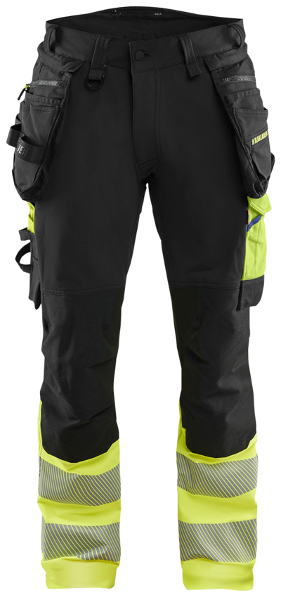 VARSELBYXA BLÅKLÄDER 1125 1648 S/G D88, SVART/VARSELGUL 4VSTRETCH