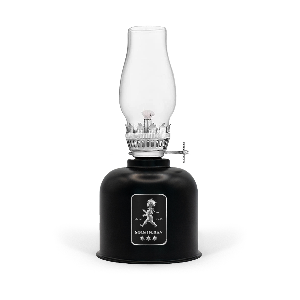 Solstickan fotogenlampa, Svart