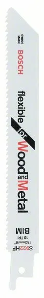 Tigersågblad Bosch Power Tools S 922 HF Flexible for Wood and Metal 2-pack
