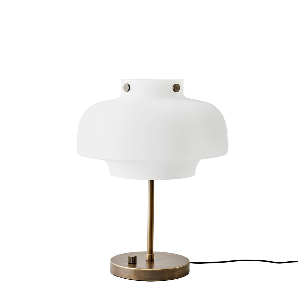 Copenhagen bordslampa SC13, opalglas-mässing