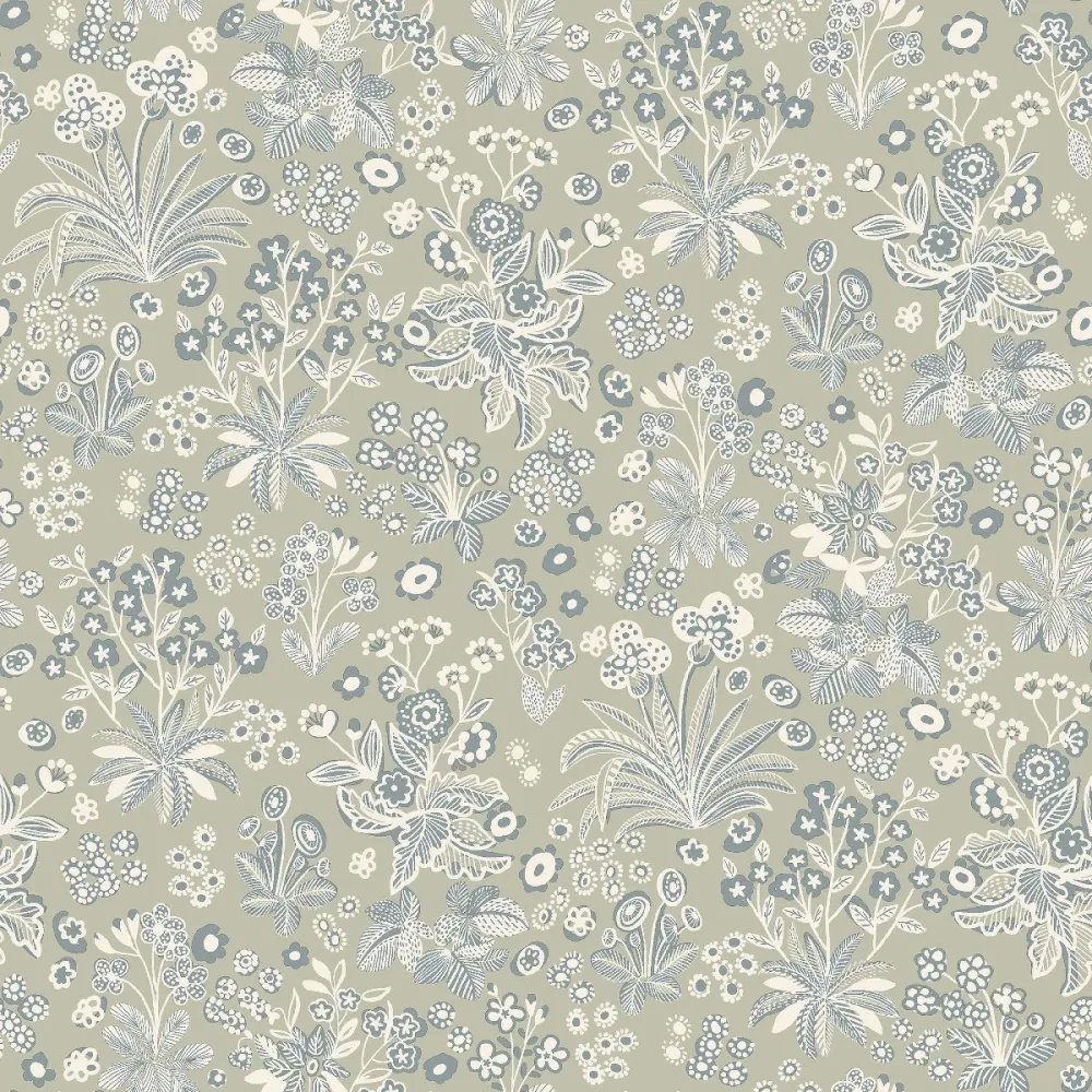 Tapet Nordic Folk Tuva 5826 Grön Blommig