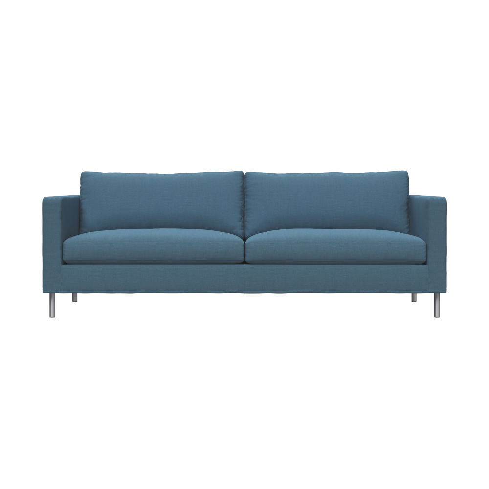 Alex 2,5-sits soffa, Tyg Hiro Light Blue-aluminiumben
