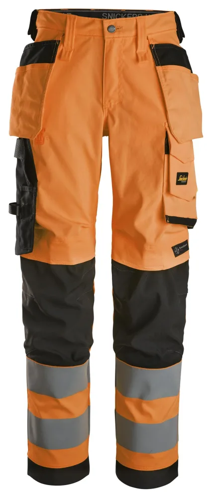Snickers Workwear 6743 Arbetsbyxa varsel, orange, kort Varsel, Orange
