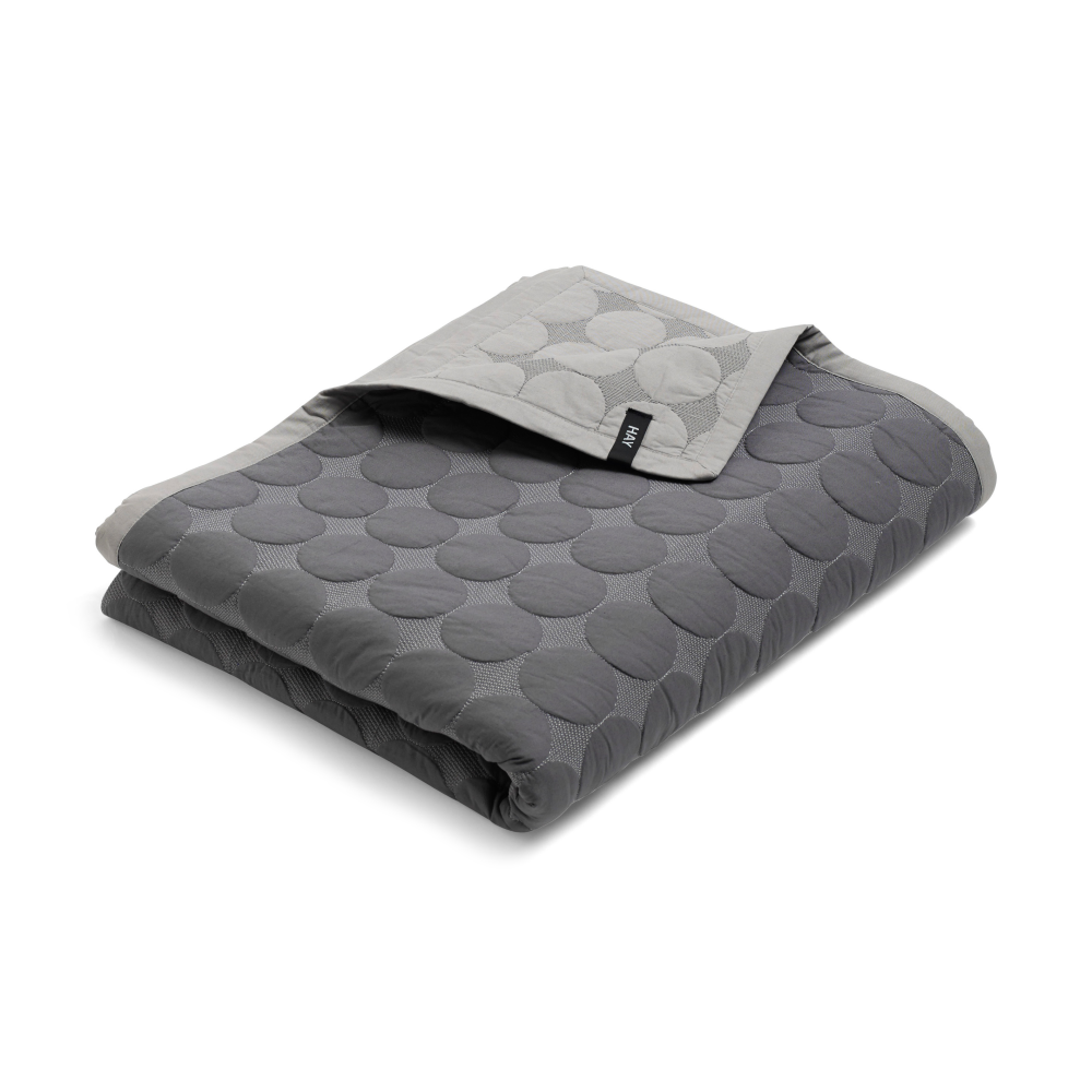 Mega Dot överkast organic 195x245 cm, Dark grey