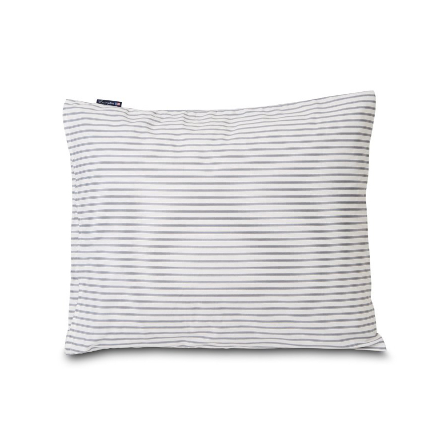 Lexington Striped örngott tencel 50x60 cm, White-steel blue