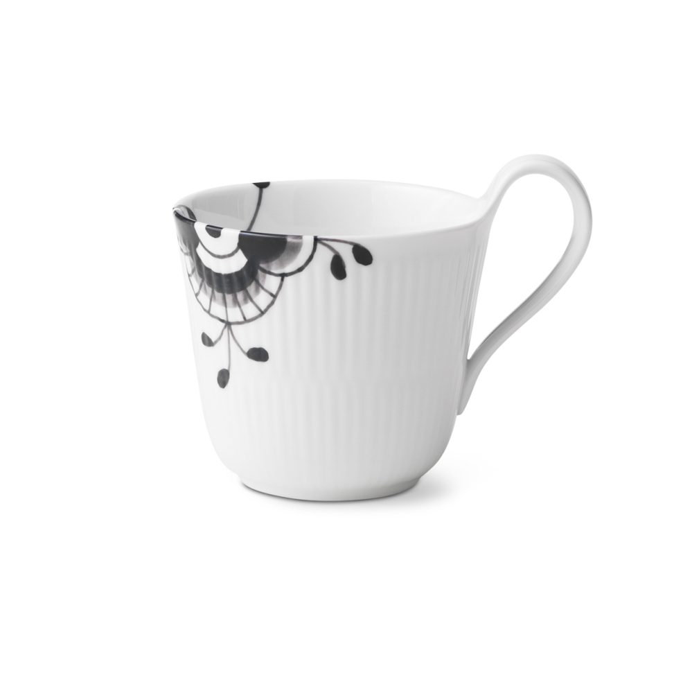 Black Fluted Mega kopp med högt handtag, 33 cl