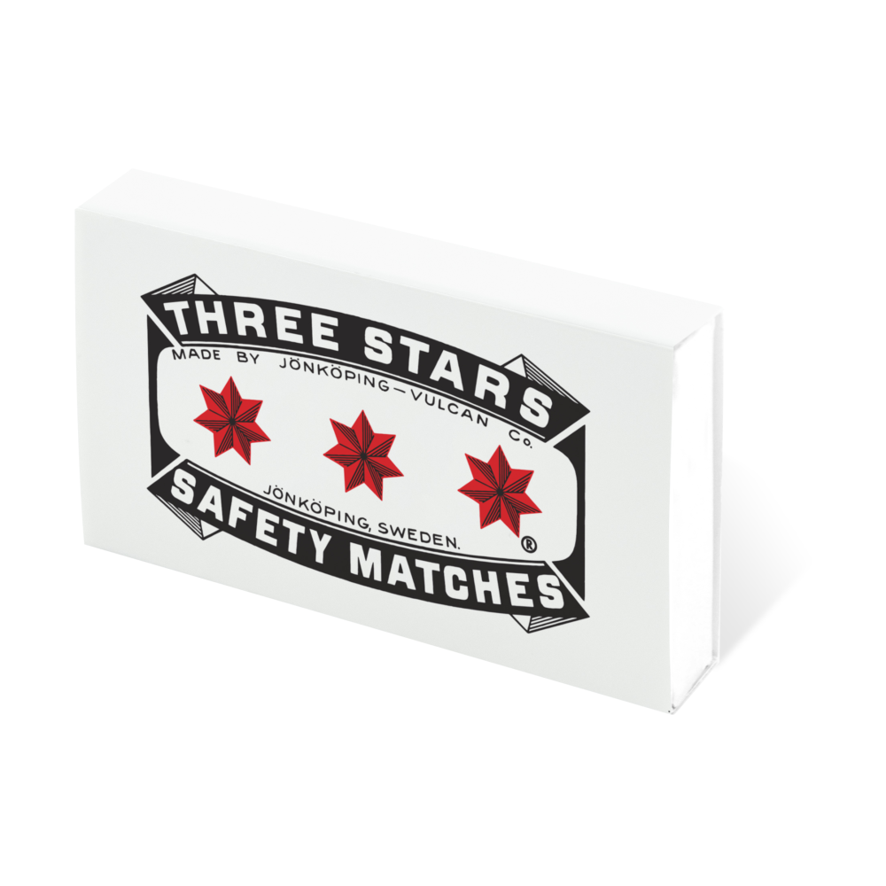 Three Stars tändstickor refill 50-pack, Vit