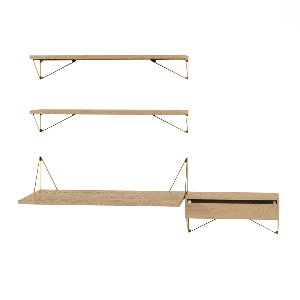 Pythagoras Bundle E hyllsystem ek-mässing