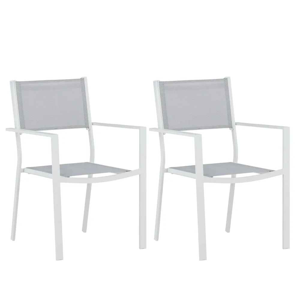 Venture Home Copacabana 4231-400 Karmstol 2-pack Vit/Grå