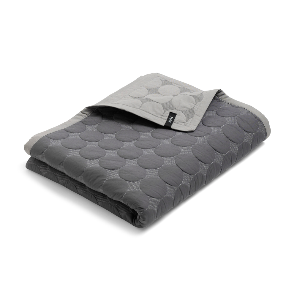 Mega Dot överkast organic 235x245 cm, Dark grey