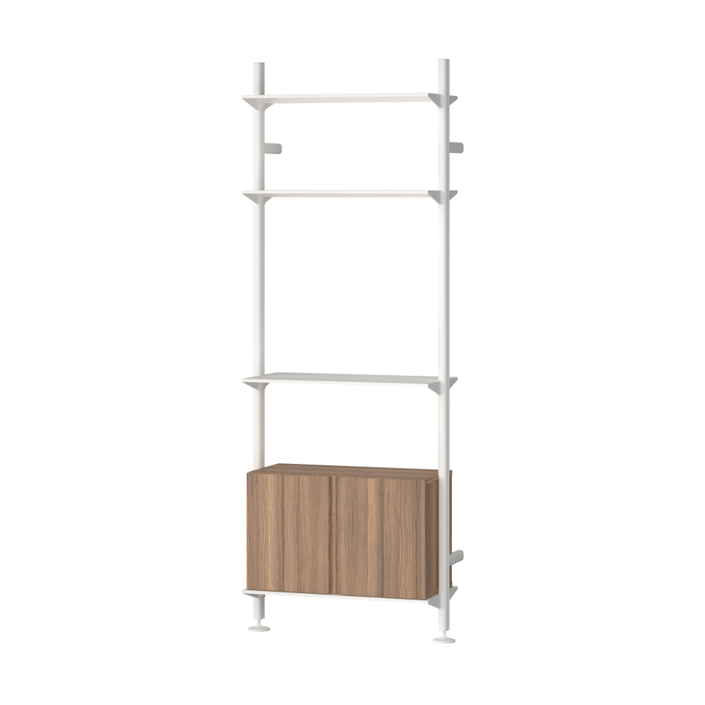 Pira G2 hyllsystem W B White/Walnut