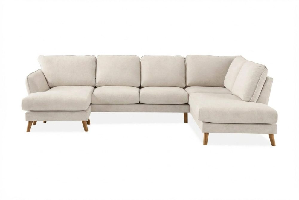 Trend Lyx 4-sits Högervänd U-formad Soffa med Divan och Schäslong i Tyg